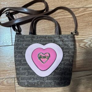 Juicy Couture Brown and Pink Heart Backpack